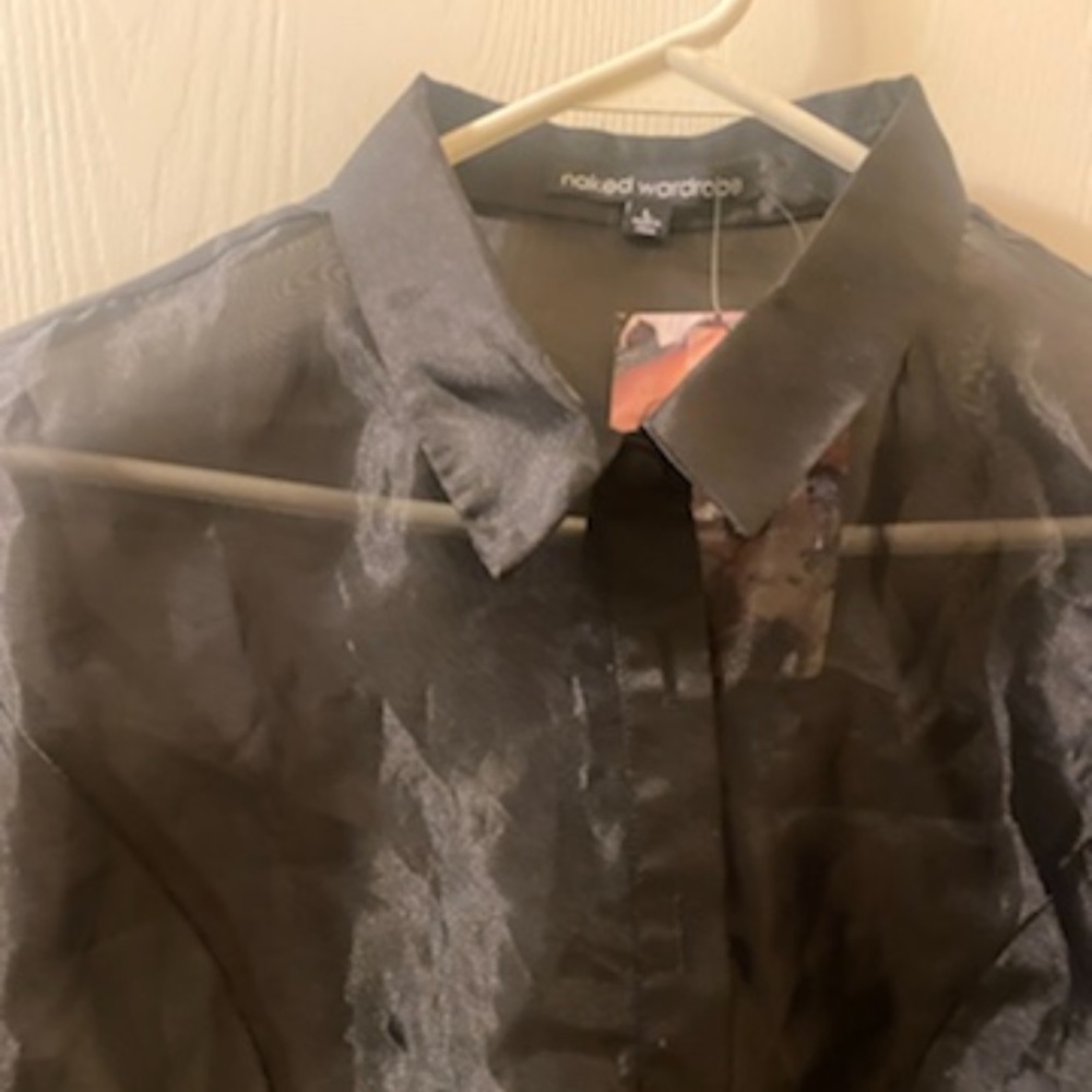 Sheer naked wardrobe button up
